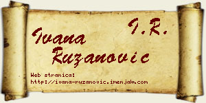 Ivana Ružanović vizit kartica